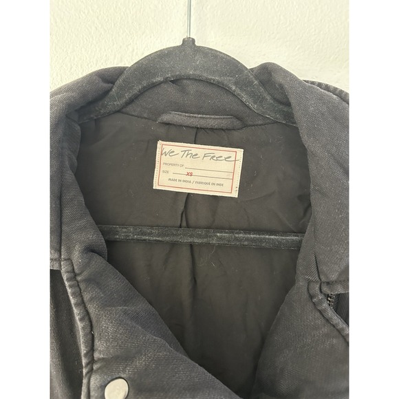 Free People We The Free Rebel Knit Moto Jacket XS Black Buckle Grunge Biker Goth - Picture 3 of 12